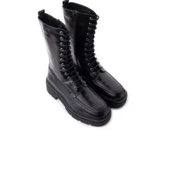 Tall Boots-L'INTERVALLE Abruzzi Black Leather