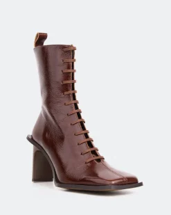 Lace-up|Ankle Boots-L'INTERVALLE Adaline Chestnut Leather