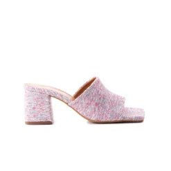 Mid Heels|Mules-L'INTERVALLE Adelpha Lilac Fabric
