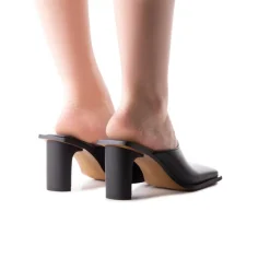 Mules-L'INTERVALLE Aglaia Black Leather