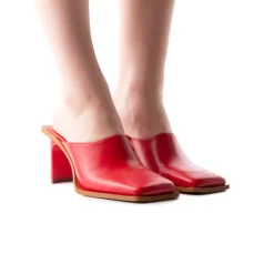 Mules-L'INTERVALLE Aglaia Red Leather