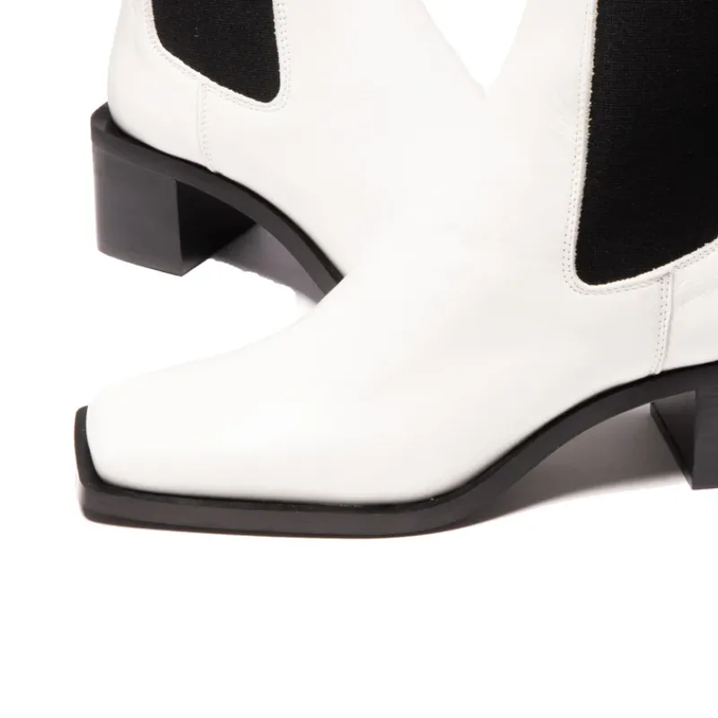 Chelsea|Ankle Boots-L'INTERVALLE Albans White Leather