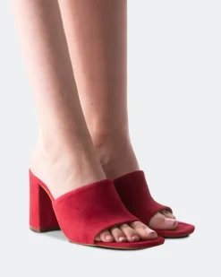Mules-L'INTERVALLE Aliados Red Suede