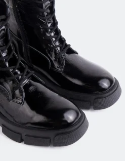 Lace-up|Ankle Boots-L'INTERVALLE Almagro Black Naplack