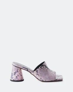 Mid Heels|Mules-L'INTERVALLE Alyki Light Pink Snake