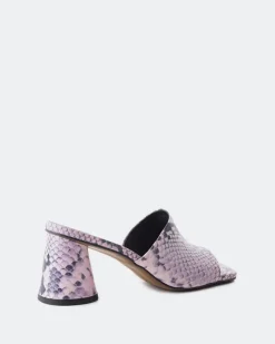 Mid Heels|Mules-L'INTERVALLE Alyki Light Pink Snake