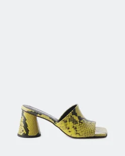 Mid Heels|Mules-L'INTERVALLE Alyki Lime Snake