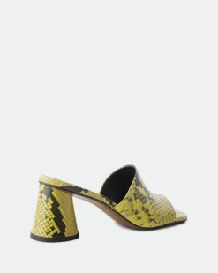 Mid Heels|Mules-L'INTERVALLE Alyki Lime Snake