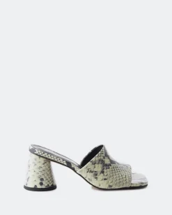Mid Heels|Mules-L'INTERVALLE Alyki Mint Snake