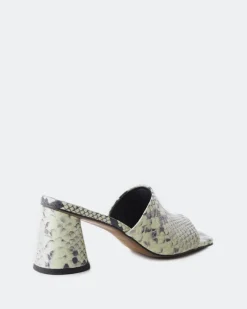 Mid Heels|Mules-L'INTERVALLE Alyki Mint Snake