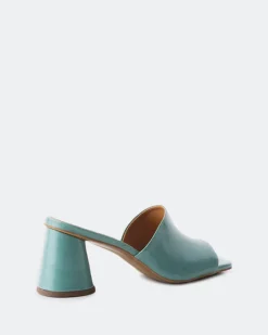 Mid Heels|Mules-L'INTERVALLE Alyki Turquoise Leather