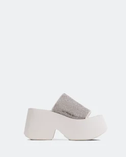 Platform-L'INTERVALLE Ambrosio White Strass