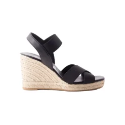 Wedges-L'INTERVALLE Americana Black Leather