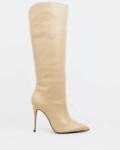 Tall Boots-L'INTERVALLE Amina Beige Leather