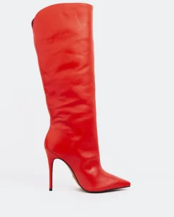 Tall Boots-L'INTERVALLE Amina Red Leather