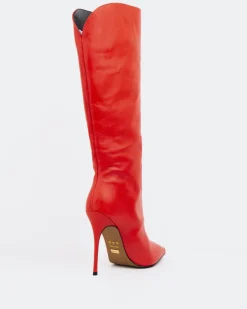 Tall Boots-L'INTERVALLE Amina Red Leather