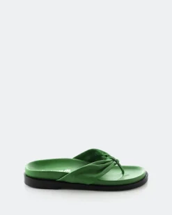 Flats-L'INTERVALLE Aminta Green Leather