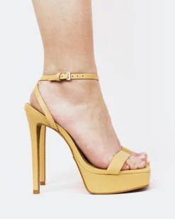 Platform|High Heels-L'INTERVALLE Anguila, Camel Leather/Cuir Chameau