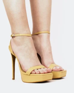 Platform|High Heels-L'INTERVALLE Anguila, Camel Leather/Cuir Chameau