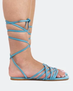 Strappy|Flats-L'INTERVALLE Aperol Blue Leather