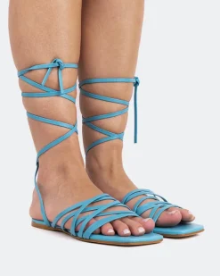Strappy|Flats-L'INTERVALLE Aperol Blue Leather