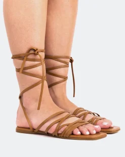 Strappy|Flats-L'INTERVALLE Aperol Tan Leather