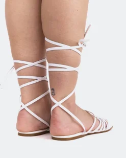 Strappy|Flats-L'INTERVALLE Aperol White Leather