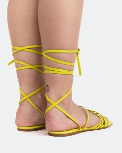 Strappy|Flats-L'INTERVALLE Aperol Yellow Leather