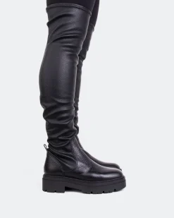 Over-the-knee|Stretch-L'INTERVALLE Apulia Black Stretch