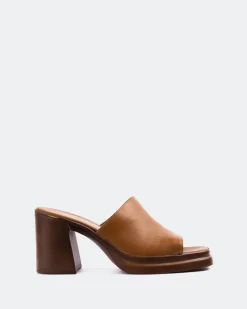 Platform|Mules-L'INTERVALLE Arezzo Tan Leather