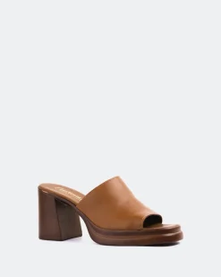 Platform|Mules-L'INTERVALLE Arezzo Tan Leather
