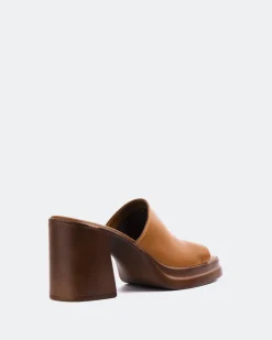 Platform|Mules-L'INTERVALLE Arezzo Tan Leather