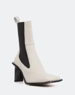Chelsea|Ankle Boots-L'INTERVALLE Arlette Off White Leather