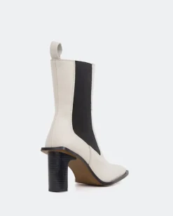 Chelsea|Ankle Boots-L'INTERVALLE Arlette Off White Leather