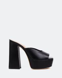 Platform-L'INTERVALLE Asador, Black Leather/Cuir Noir