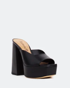 Platform-L'INTERVALLE Asador, Black Leather/Cuir Noir