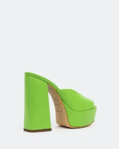 Platform-L'INTERVALLE Asador, Green Leather/Cuir Vert