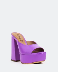 Platform-L'INTERVALLE Asador, Purple Leather/Cuir Violet