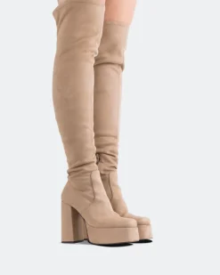 Over-the-knee|Platform-L'INTERVALLE Azalea Taupe Suede