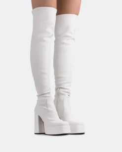 Over-the-knee|Stretch-L'INTERVALLE Azalea White Stretch