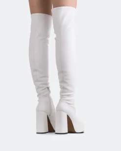 Over-the-knee|Stretch-L'INTERVALLE Azalea White Stretch