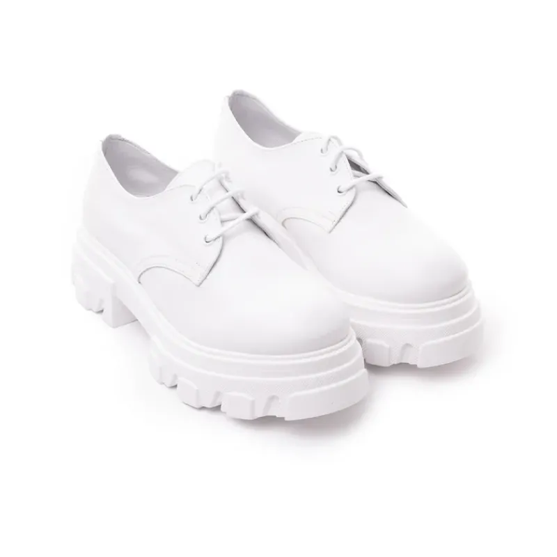 Lace-up-L'INTERVALLE Baku White Leather