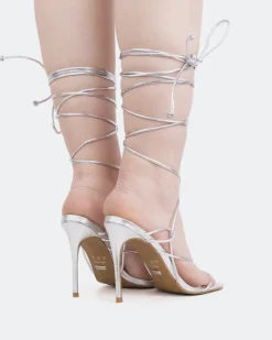 Strappy|High Heels-L'INTERVALLE Baltra, Silver Metal/Métal Or