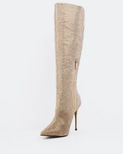 Tall Boots-L'INTERVALLE Basma Beige Suede