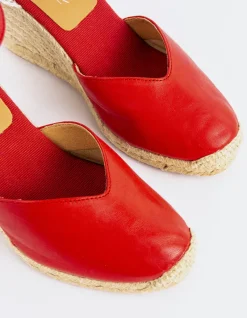 Espadrilles-L'INTERVALLE Beatrice Red Leather