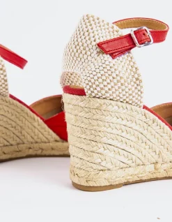Espadrilles-L'INTERVALLE Beatrice Red Leather