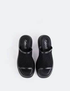 Platform-L'INTERVALLE Believe Black Crochet