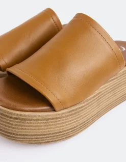 Wood Sandals-L'INTERVALLE Beluga Tan Leather