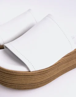 Wood Sandals-L'INTERVALLE Beluga White Leather