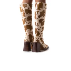Tall Boots-L'INTERVALLE Berka Brown Cow Pony